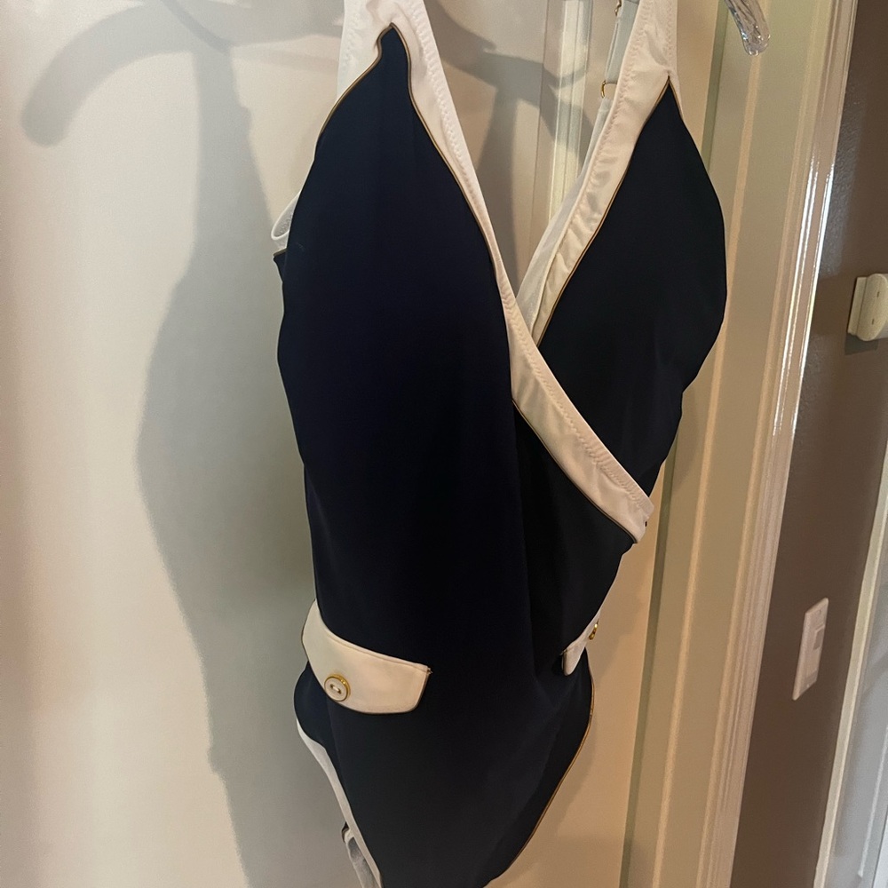 New with tags! Gottex Navy and White Swimwear, one piece!